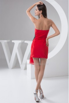 Beading Short/Mini Strapless Sleeveless Bridesmaid Dresses 02010402