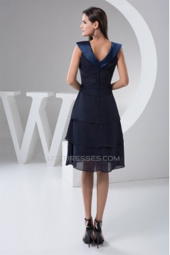 Chiffon Knee-Length Sleeveless V-Neck A-Line Bridesmaid Dresses 02010405