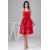 Taffeta Bows Halter A-Line Knee-Length Short Red Bridesmaid Dresses 02010446