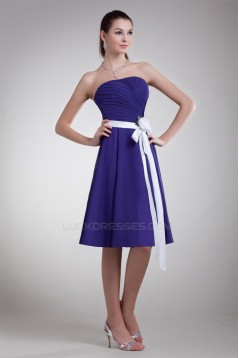 A-Line Knee-Length Strapless Sleeveless Best Short Bridesmaid Dresses 02010454