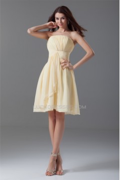 Chiffon Ruched Knee-Length Short Bridesmaid Dresses 02010473