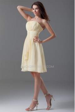 Chiffon Ruched Knee-Length Short Bridesmaid Dresses 02010473