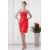 Elegant Sheath/Column Satin Pleats Knee-Length Bridesmaid Dresses 02010481
