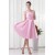 A-Line Handmade Flowers One-Shoulder Short Pink Bridesmaid Dresses 02010483