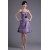A-Line Knee-Length Sleeveless Satin Handmade Flowers Short Bridesmaid Dresses 02010489