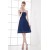 A-Line Strapless Taffeta Soft Short Blue Bridesmaid Dresses 02010497
