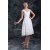 A-Line V-Neck Knee-Length Ruffles Short White Bridesmaid Dresses 02010507