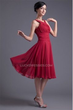 Sleeveless Knee-Length Scoop Chiffon Bridesmaid Dresses 02010528