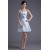 Strapless Satin Handmade Flowers Sleeveless A-Line Short Bridesmaid Dresses 02010538
