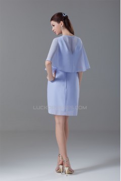 V-Neck Sheath/Column Sleeveless Knee-Length Short Bridesmaid Dresses 02010549