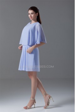 V-Neck Sheath/Column Sleeveless Knee-Length Short Bridesmaid Dresses 02010549