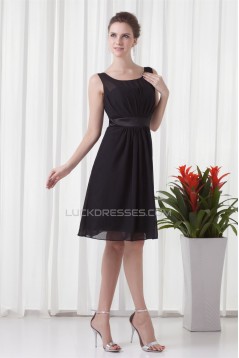 Short Black Chiffon Bridesmaid Dresses 02010550