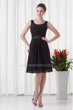 Short Black Chiffon Bridesmaid Dresses 02010550