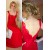 Long Red Straps Lace Evening Prom Bridesmaid Dresses 3010011