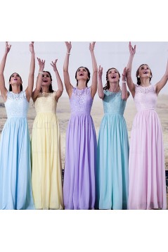 Cap-Sleeves Lace Long Bridesmaid Dresses 3010020