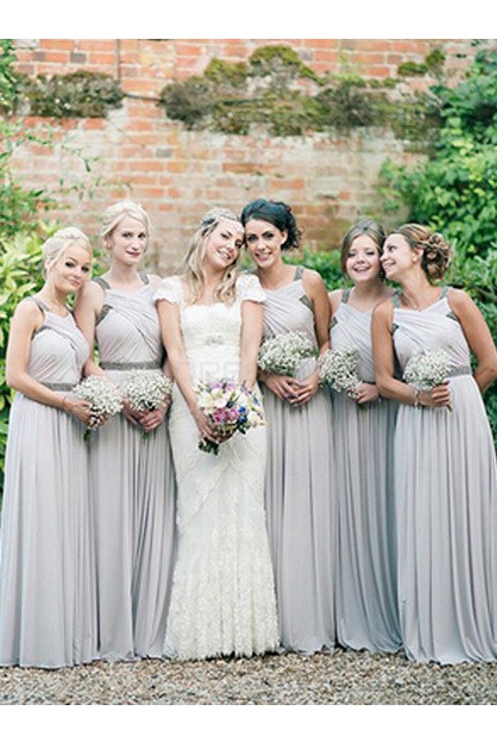 Floor-Length Beaded Long Chiffon Wedding Party Dresses Bridesmaid Dresses 3010033