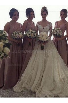 A-Line Straps Sleeveless Wedding Party Dresses Bridesmaid Dresses 3010045