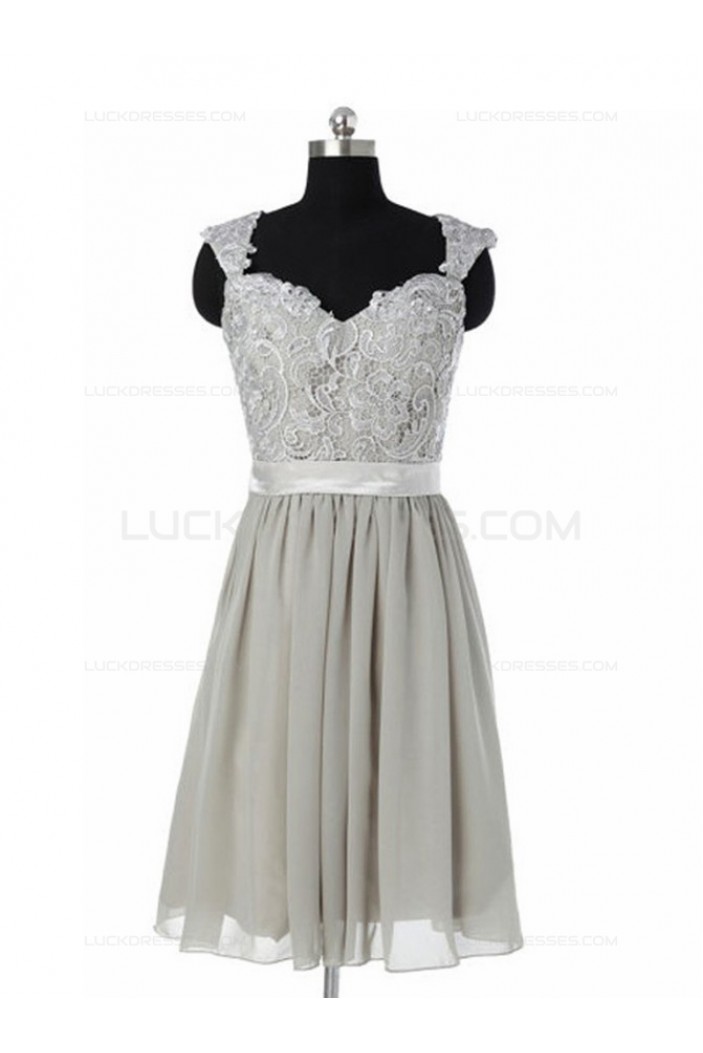 A-Line Short Chiffon Lace Wedding Party Dresses Bridesmaid Dresses 3010055