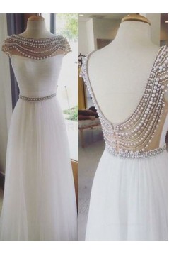 Long Blue Beaded Chiffon Floor-Length Wedding Party Dresses Bridesmaid Dresses 3010063