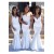 Trumpet/Mermaid Straps Sleeves Long White Wedding Party Dresses Bridesmaid Dresses 3010071