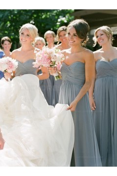 Sweetheart Chiffon Floor-Length Wedding Party Dresses Bridesmaid Dresses 3010078