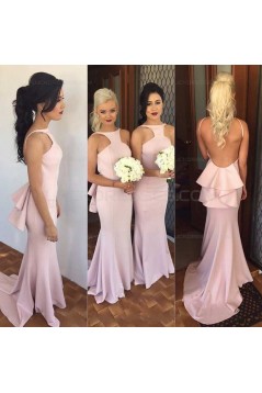 Trumpet/Mermaid Long Backless Wedding Party Dresses Bridesmaid Dresses 3010085