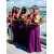 Long Purple Chiffon One-Shoulder Wedding Party Dresses Bridesmaid Dresses 3010086