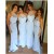 Long Blue Halter Wedding Guest Dresses Bridesmaid Dresses 3010115
