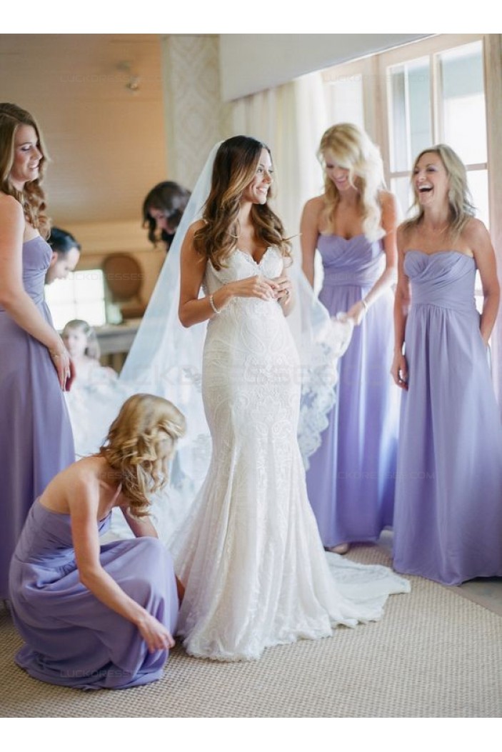 Floor-Length Sweetheart Chiffon Wedding Guest Dresses Bridesmaid Dresses 3010138