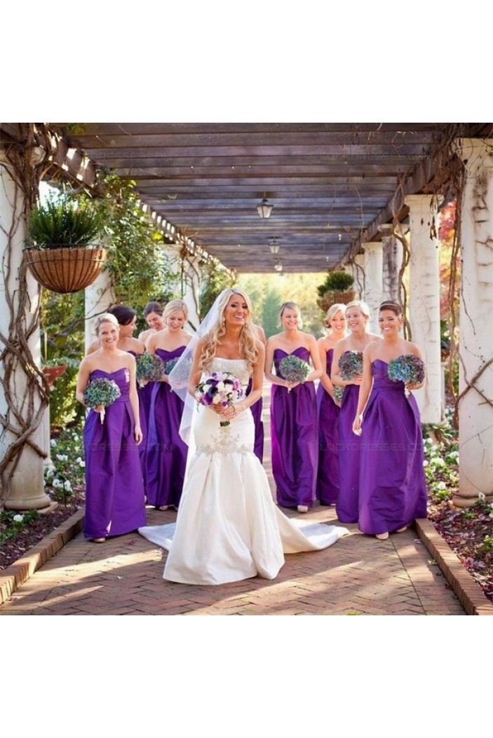 Purple Sweetheart Long Wedding Guest Dresses Bridesmaid Dresses 3010145