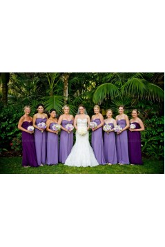 Empire Long Purple Country Wedding Guest Dresses Bridesmaid Dresses 3010155