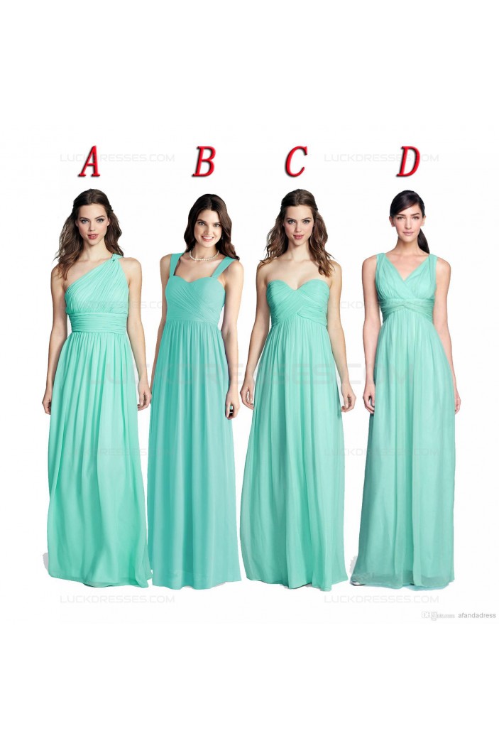 Mint Green Long Chiffon Wedding Guest Dresses Bridesmaid Dresses 3010159