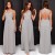 Grey Chiffon Lace Floor-Length Wedding Guest Dresses Bridesmaid Dresses 3010166