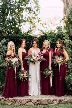 Long Burgundy Wedding Guest Dresses Bridesmaid Dresses 3010194