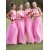 Long Pink Lace Chiffon Wedding Guest Dresses Bridesmaid Dresses 3010202