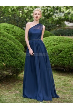 A-Line Long Navy Wedding Guest Dresses Bridesmaid Dresses 3010230