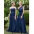A-Line Long Navy Wedding Guest Dresses Bridesmaid Dresses 3010230