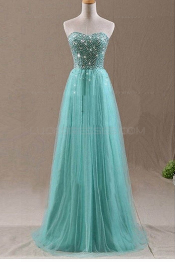 A-Line Sweetheart Beaded Long Wedding Guest Dresses Bridesmaid Dresses 3010234