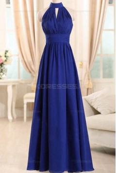 Long Blue Chiffon Wedding Guest Dresses Bridesmaid Dresses 3010235
