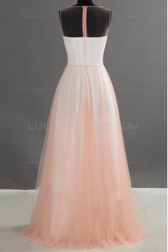 A-Line Illusion Neckline Long Wedding Guest Dresses Bridesmaid Dresses 3010236