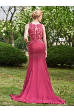 A-Line Lace Chiffon Long Wedding Guest Dresses Bridesmaid Dresses 3010248