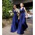 Long Blue V-Neck Wedding Guest Dresses Bridesmaid Dresses 3010254