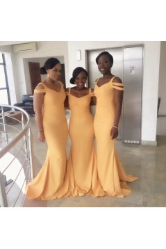 Long Yellow Mermaid Wedding Guest Dresses Bridesmaid Dresses 3010262