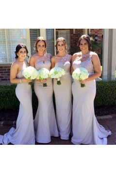 Mermaid One-Shoulder Lace Long Wedding Guest Dresses Bridesmaid Dresses 3010266