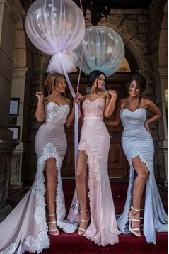 Mermaid Sweetheart Lace Long Bridesmaid Dresses 3010271