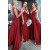 A-Line Floor Length V-Neck Long Bridesmaid Dresses with Slit 3010276