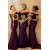 Elegant Mermaid Off-the-Shoulder Long Grape Bridesmaid Dresses 3010296