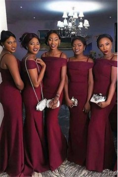 Mermaid Spaghetti Straps Long Bridesmaid Dresses 3010306