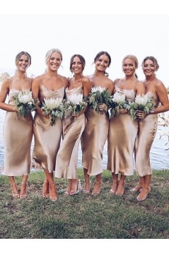 Simple Spaghetti Straps Long Bridesmaid Dresses 3010308