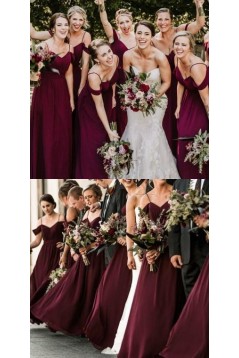 A-Line Simple Spaghetti Straps Long Bridesmaid Dresses 3010312